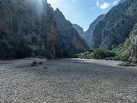 Balearic Islands: Canyon Under a Cloud-Filled Sky