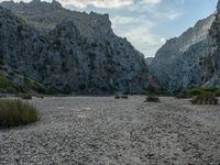 Balearic Islands' Nature: Canyon Under Cloudy Skies