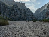 Balearic Islands' Nature: Canyon Under Cloudy Skies