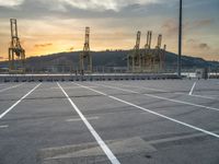 Barcelona Coast at Dawn: Pier and Harbor