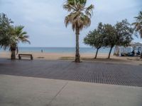 Barcelona's Coastal Open Space Under a Grey Sky