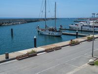 Barcelona's Coastal Road and Pier: A High Position Perspective