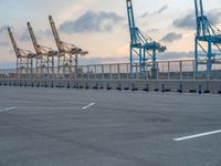 Barcelona Coastline at Dawn: A Tranquil Pier and Harbor