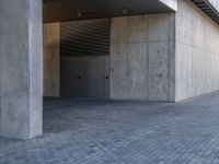 Barcelona's Concrete Wall with Pavers