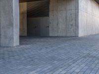 Barcelona's Concrete Wall with Pavers