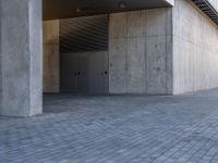 Barcelona's Concrete Wall with Pavers