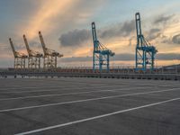 Barcelona Dawn: A View of the Harbor from the Pier