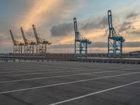 Barcelona Dawn: A View of the Harbor from the Pier