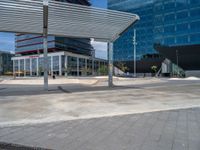 Barcelona, Europe: A Plaza on a Cloudy Day