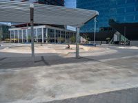 Barcelona, Europe: A Plaza on a Cloudy Day