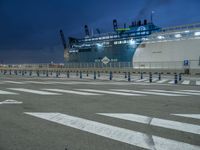 Barcelona Harbor at Night in Spain