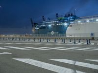 Barcelona Harbor at Night in Spain