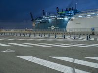 Barcelona Harbor at Night in Spain