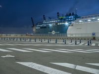 Barcelona Harbor at Night in Spain