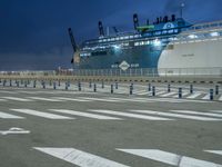 Barcelona Harbor at Night in Spain