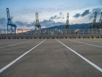 Barcelona Harbor Pier at Dawn in Spain