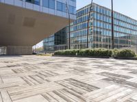 this is an outdoor building on a sunny day with an empty cobblestone road