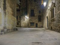 Barcelona Night: Street Lights in the Old Town