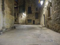 Barcelona Night: Street Lights in the Old Town