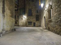 Barcelona Night: Street Lights in the Old Town