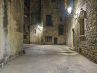 Barcelona Night: Street Lights in the Old Town