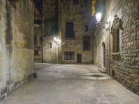 Barcelona Night: Street Lights in the Old Town