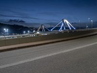 Barcelona Night View: City Lights and The Bridge