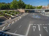 Aerial View of Barcelona's Famous Roundabout