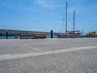 Barcelona, Spain: Coastal Road leading to a Pier