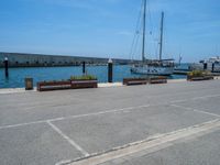 Barcelona, Spain: Coastal Road leading to a Pier