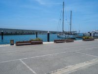 Barcelona, Spain: Coastal Road leading to a Pier