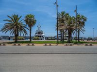 Barcelona, Spain: Coastal Road Leading to Pier and Jetty