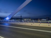 Barcelona, Spain: A Modern Bridge at Night