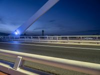 Barcelona, Spain: A Modern Bridge at Night