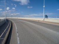 Barcelona, Spain: Modern Bridge Overlooking the Ocean