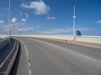 Barcelona, Spain: Modern Bridge Overlooking the Ocean