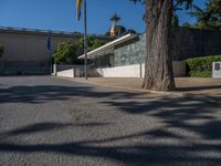 Barcelona, Spain: Urban Architecture with Road and Shadow