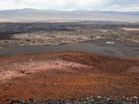 a barren landscape is shown in this image - - - including rocks, sand and dirt