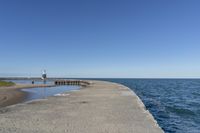 Straight Road to the Beach in Chicago, Illinois, USA