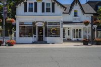 Beautiful Town Under Blue Skies with Charming Houses