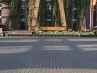 Beijing, China Urban Street with Buildings and Trees