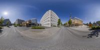 an image of a 360 - view photo taken from a fisheye lens of a building