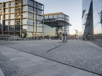 Berlin Architecture: City Plaza with Glass Building