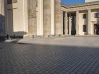 Berlin Architecture: Classic Building and Cobblestone Road
