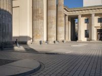 Berlin Architecture: Classic Building and Cobblestone Road