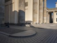 Berlin Architecture: Classic Building and Cobblestone Road