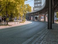 Berlin Architecture: Road with Sun and Shadow