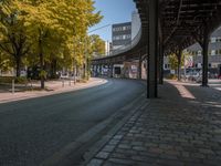 Berlin Architecture: Road with Sun and Shadow