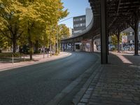 Berlin Architecture: Road with Sun and Shadow