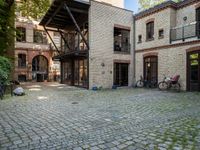 Berlin Brick Building: Cobblestone Streets and Classic Architecture